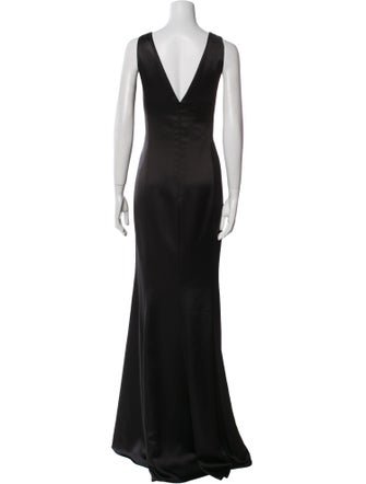 Amsale V-Neck Long Dress