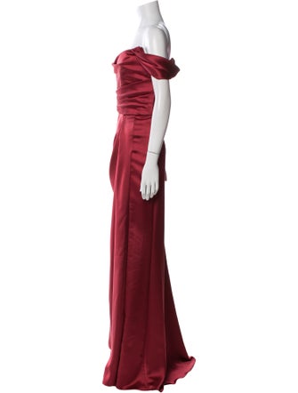 Amsale Off-The-Shoulder Long Dress