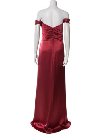 Amsale Off-The-Shoulder Long Dress
