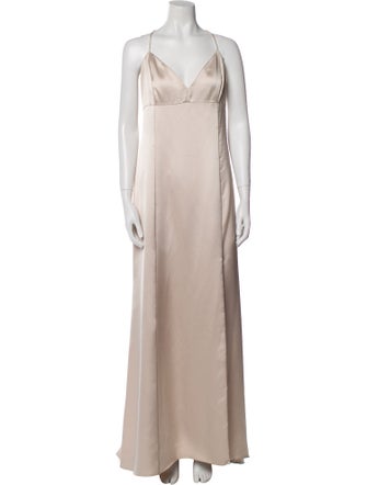 Amsale V-Neck Long Dress