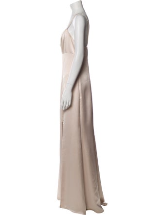 Amsale V-Neck Long Dress
