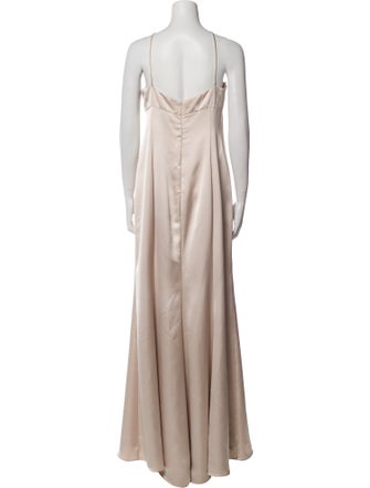 Amsale V-Neck Long Dress