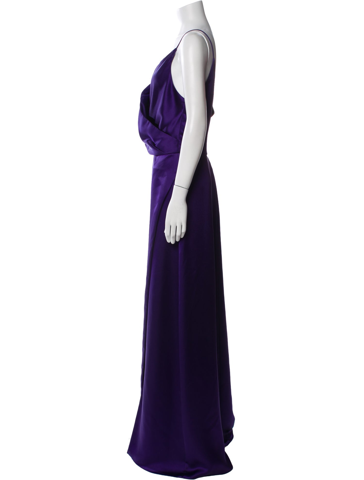 Amsale V-Neck Long Dress