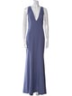 Amsale V-Neck Long Dress