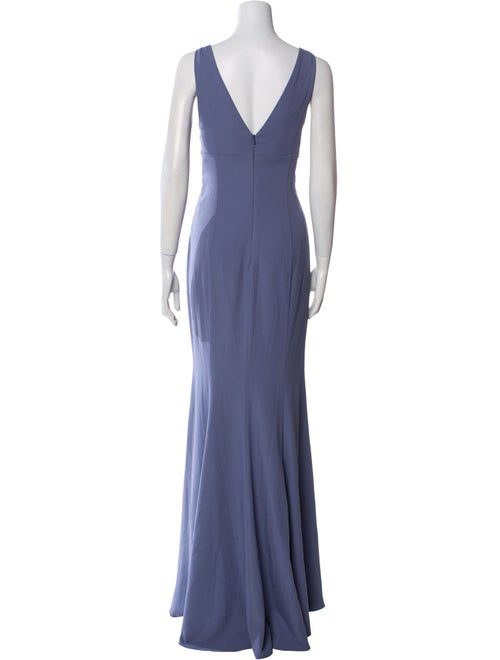 Amsale V-Neck Long Dress