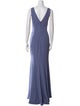 Amsale V-Neck Long Dress