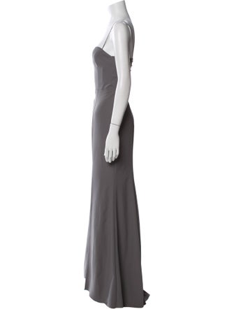 Amsale Square Neckline Long Dress