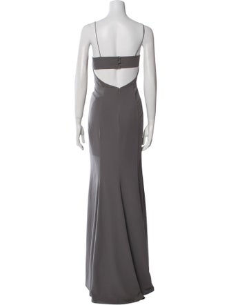 Amsale Square Neckline Long Dress