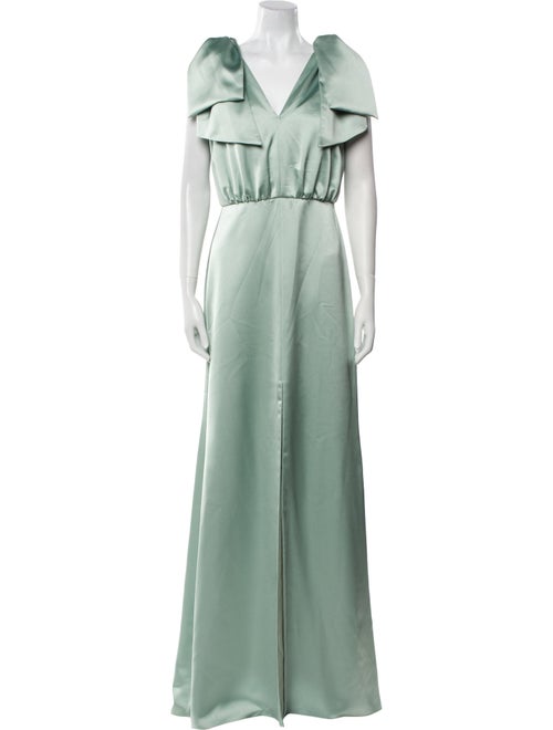 Amsale V-Neck Long Dress