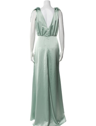 Amsale V-Neck Long Dress