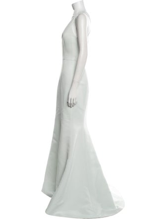 Amsale V-Neck Long Dress