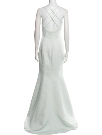 Amsale V-Neck Long Dress