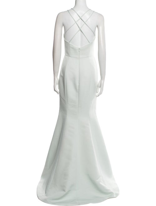 Amsale V-Neck Long Dress