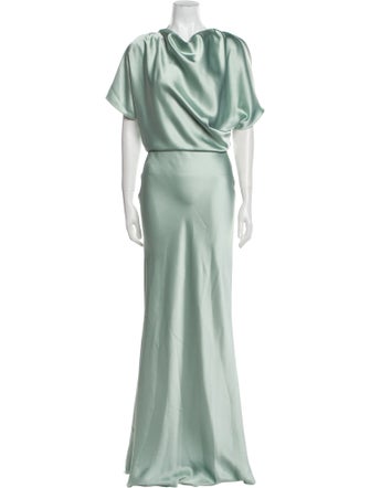 Amsale Cowl Neck Long Dress