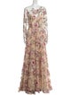 Amsale Floral Print Long Dress