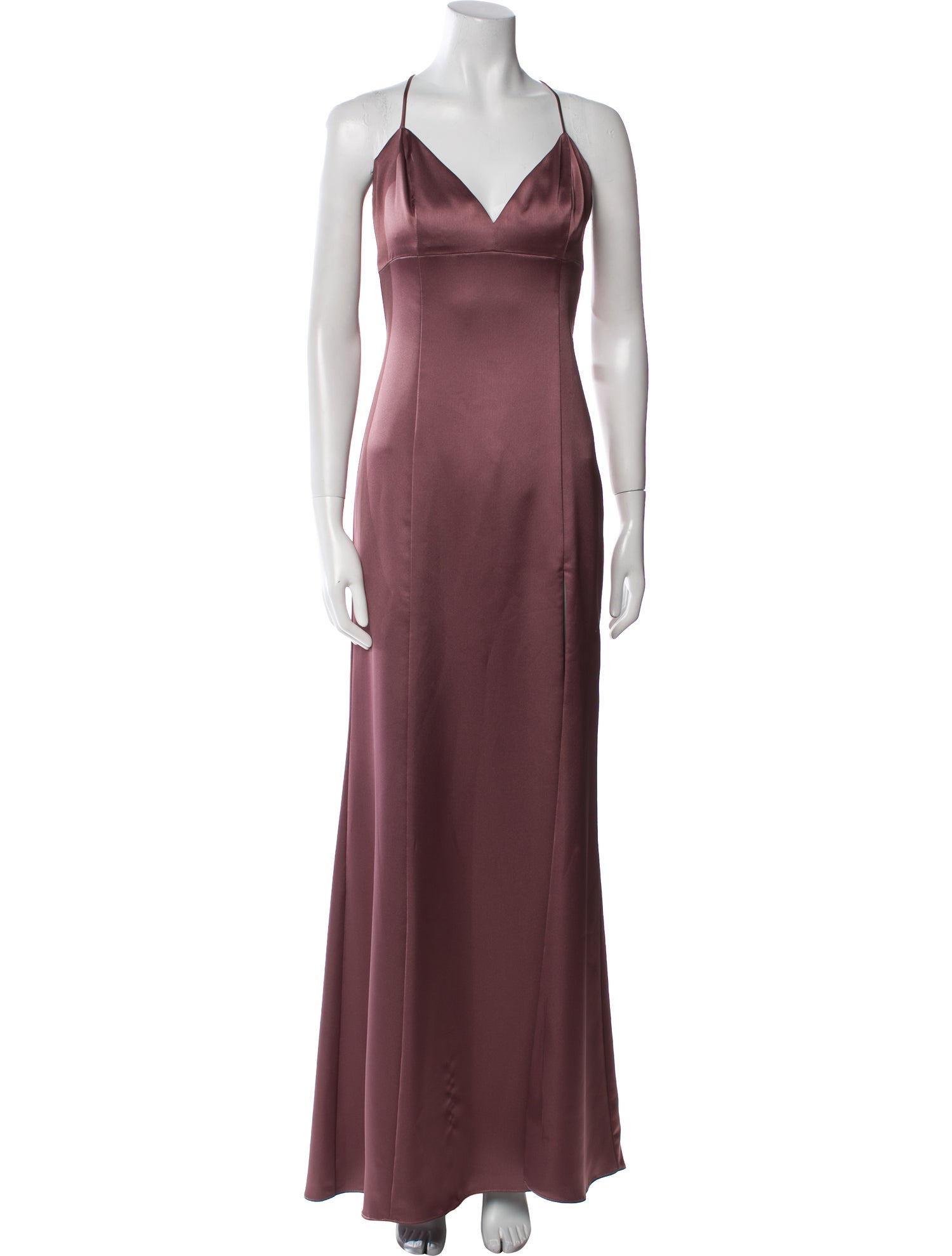 Amsale V-Neck Long Dress