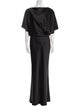 Amsale Bateau Neckline Long Dress
