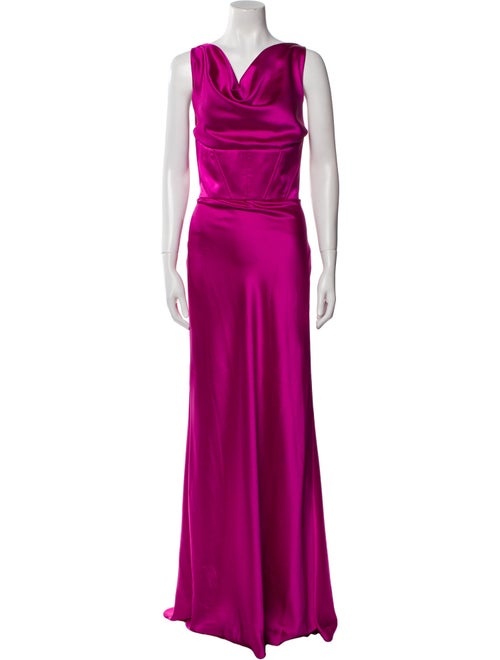 Amsale Cowl Neck Long Dress