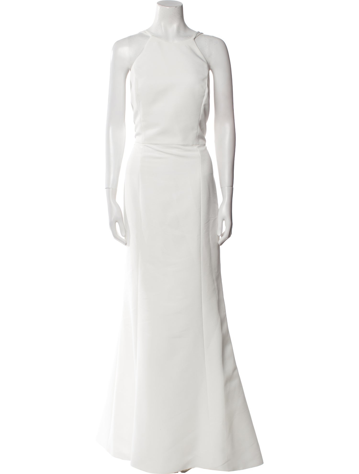 Amsale Bateau Neckline Long Dress