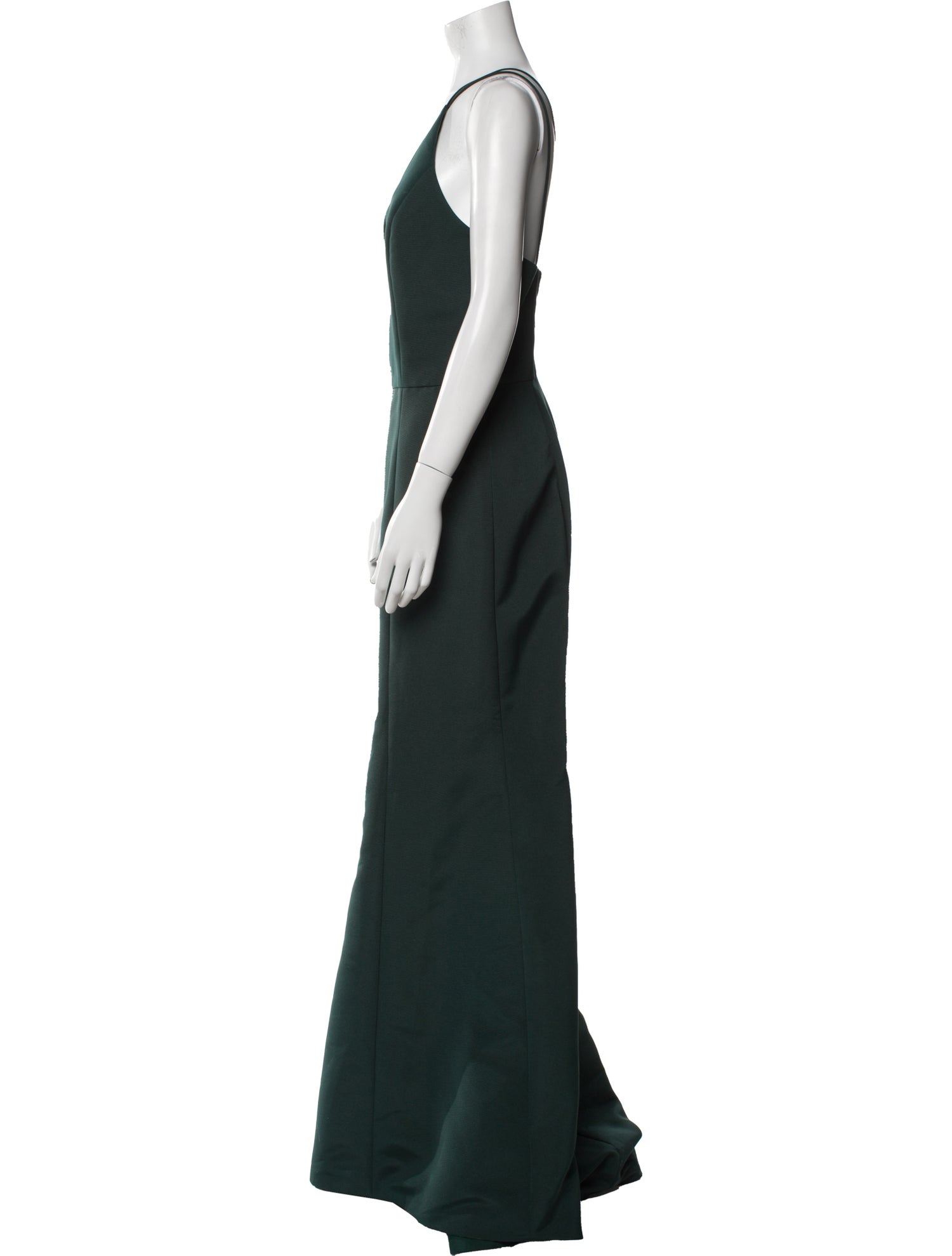 Amsale Scoop Neck Long Dress
