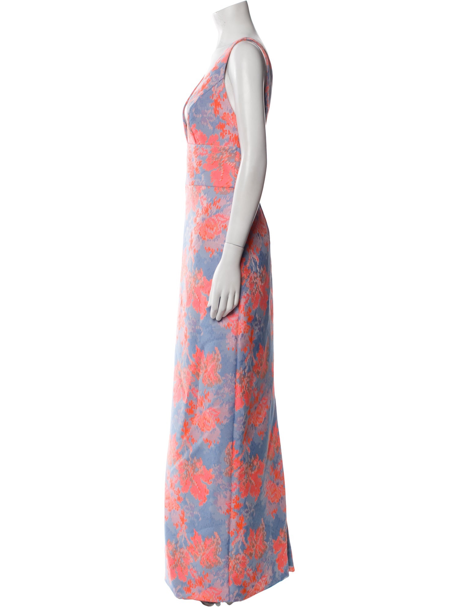 Amsale Floral Print Long Dress w/ Tags