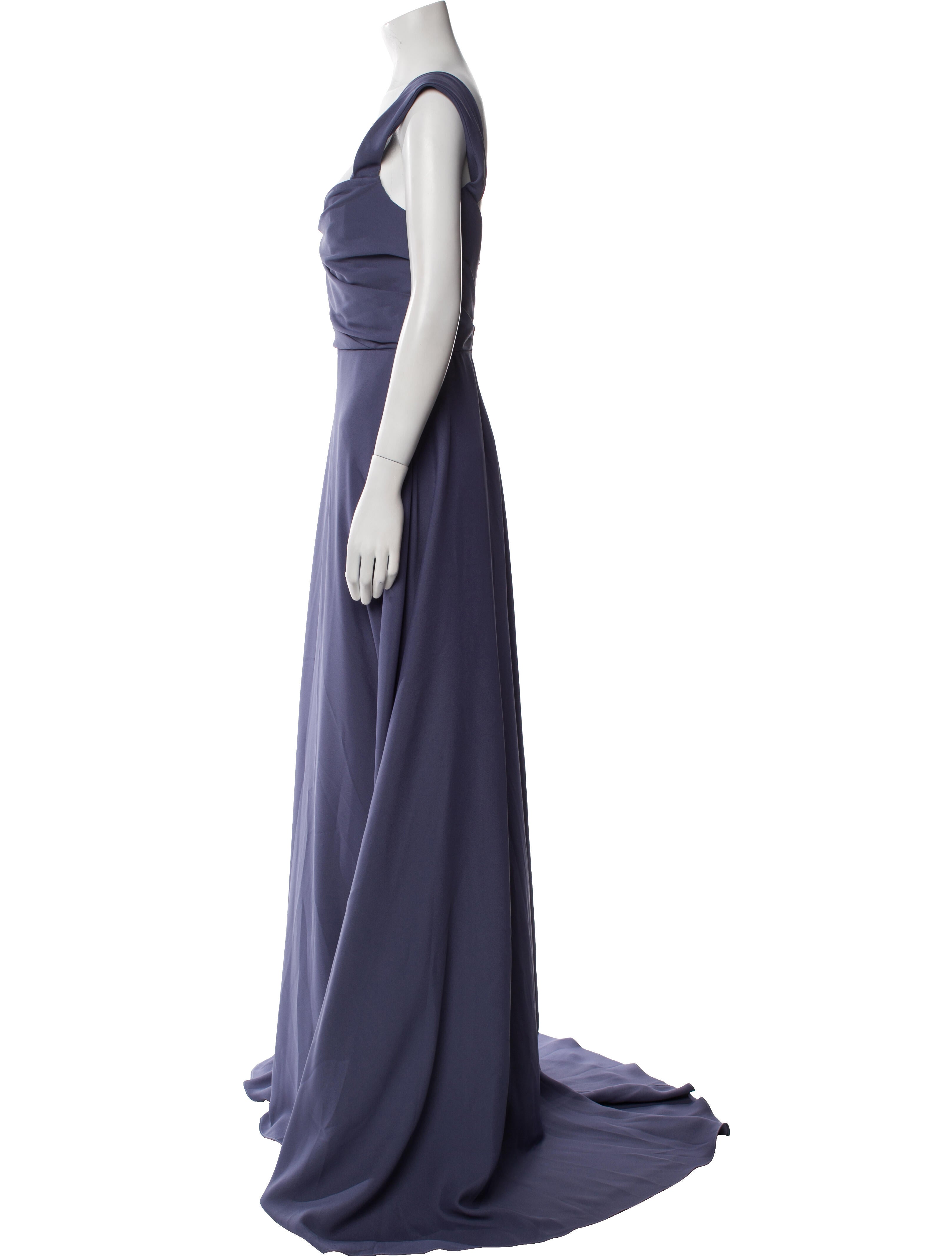 Amsale Square Neckline Long Dress