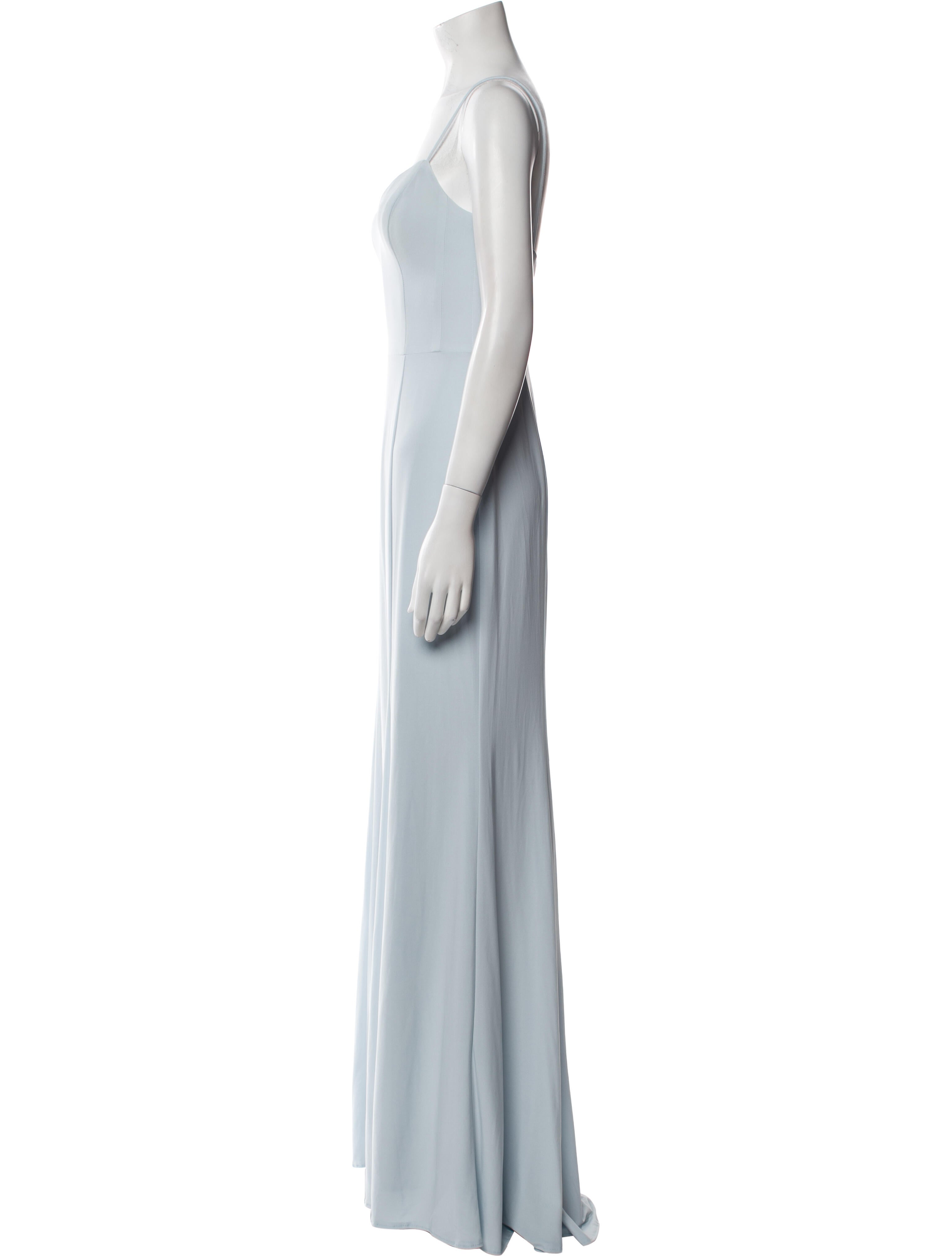 Amsale V-Neck Long Dress