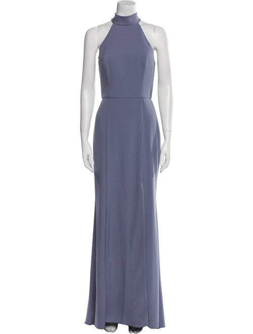 Amsale Mock Neck Long Dress