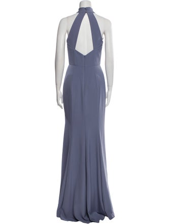 Amsale Mock Neck Long Dress