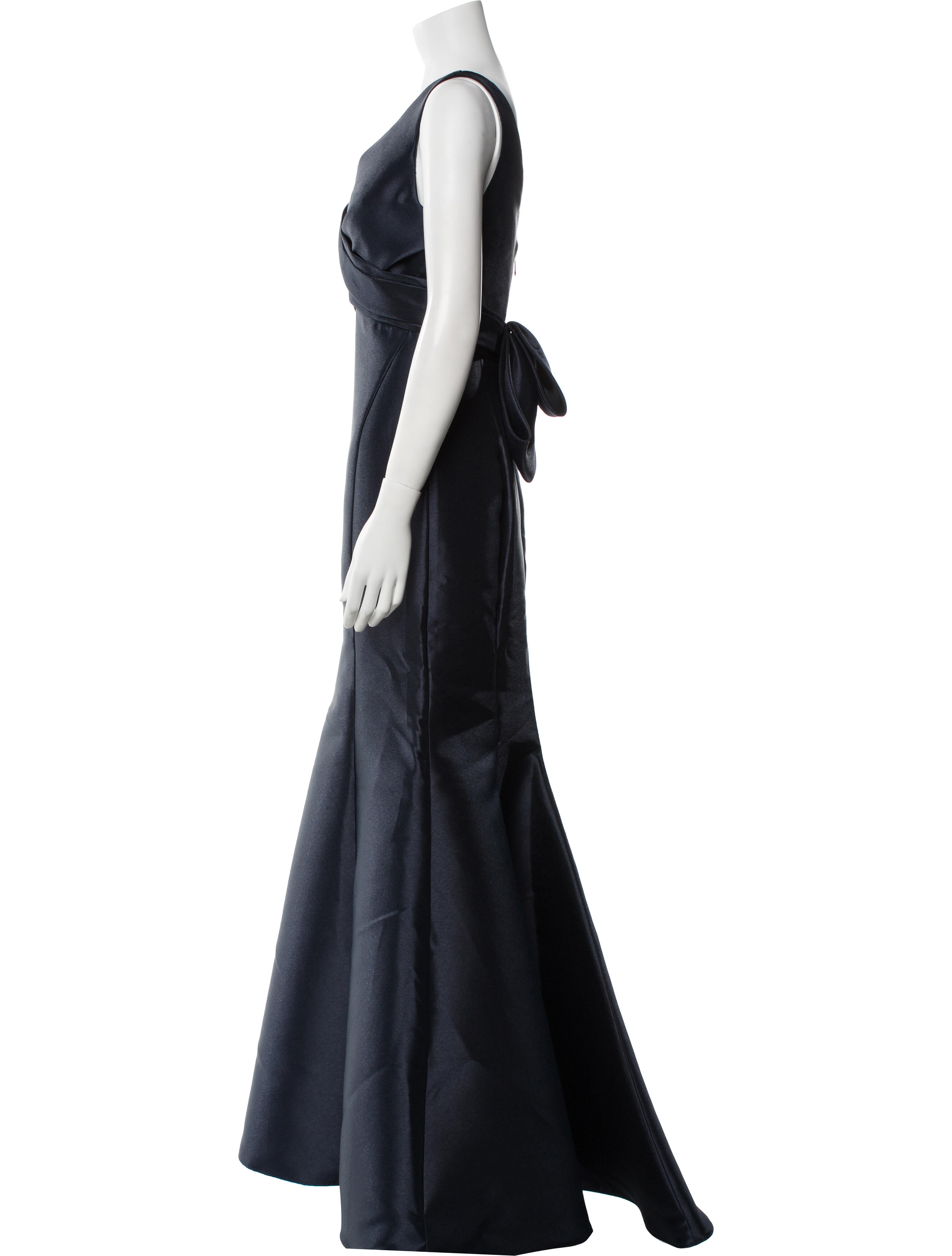 Amsale V-Neck Long Dress