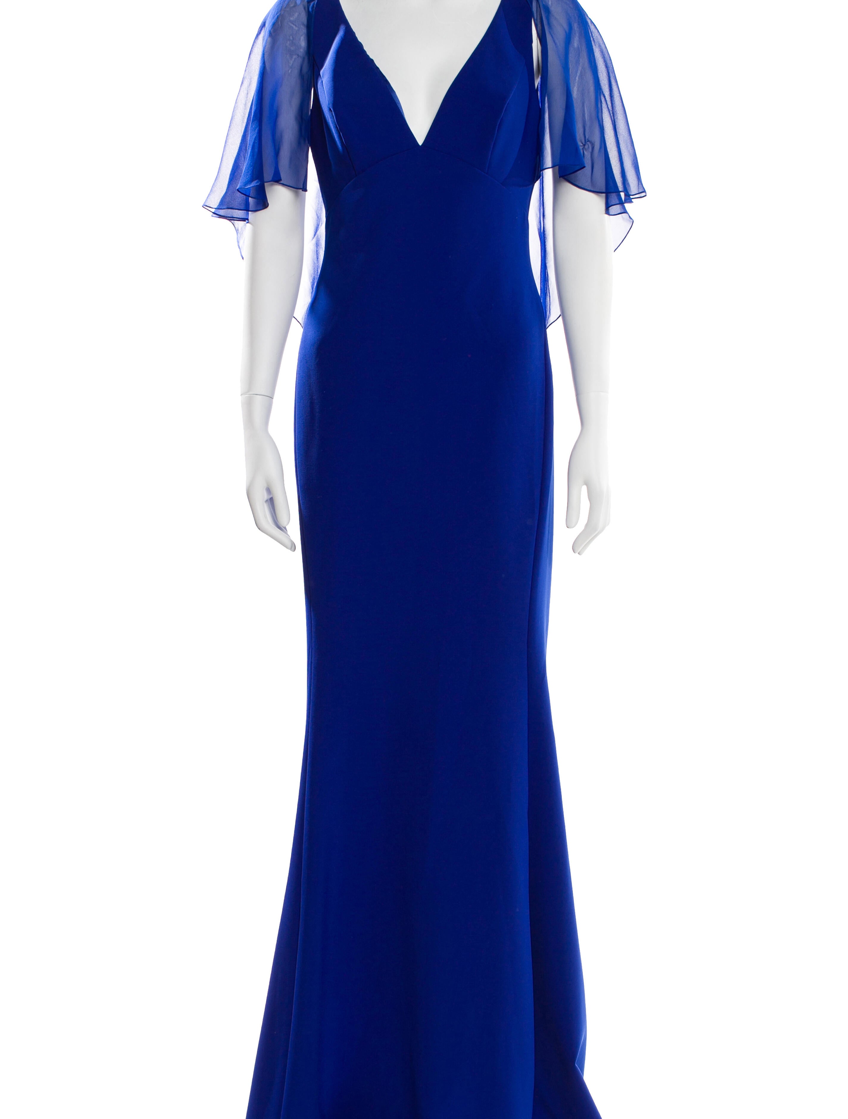 Amsale V-Neck Long Dress