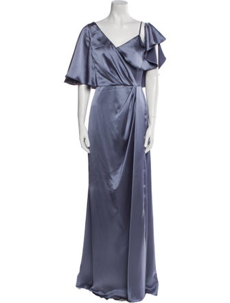 Amsale Cowl Neck Long Dress