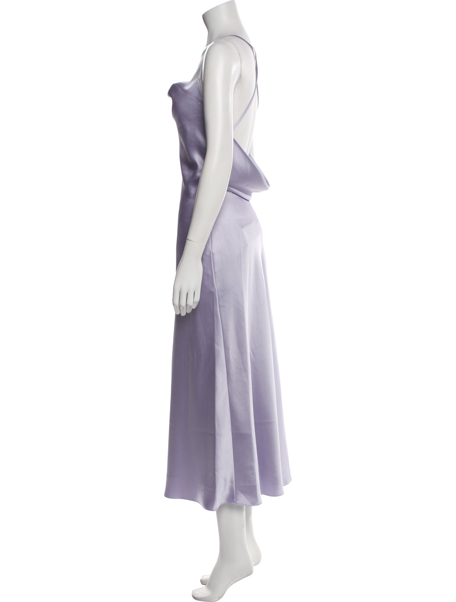 Amsale Cowl Neck Midi Length Dress