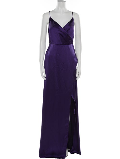 Amsale V-Neck Long Dress