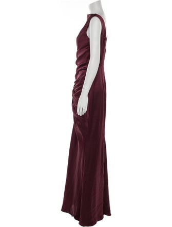 Amsale Bateau Neckline Long Dress