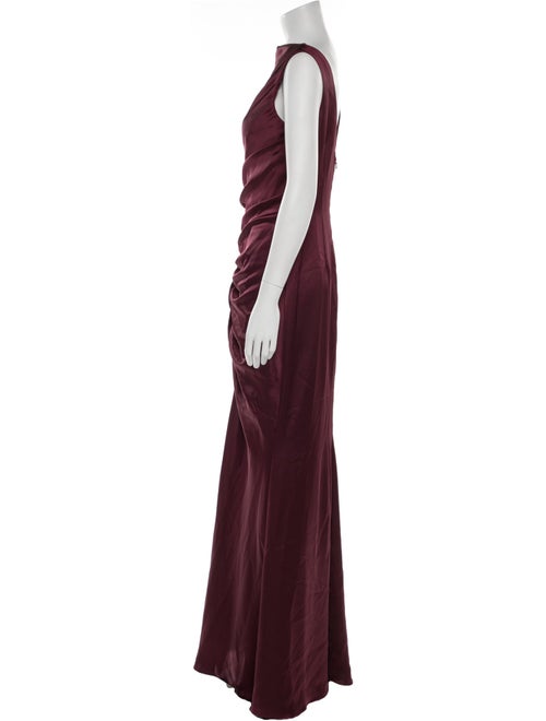 Amsale Bateau Neckline Long Dress