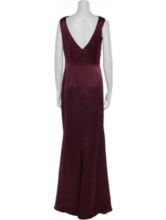 Amsale Bateau Neckline Long Dress