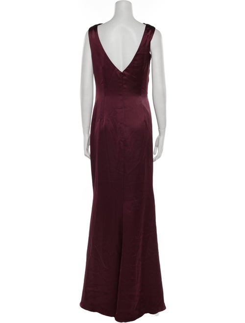 Amsale Bateau Neckline Long Dress