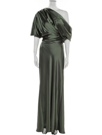 Amsale One-Shoulder Long Dress