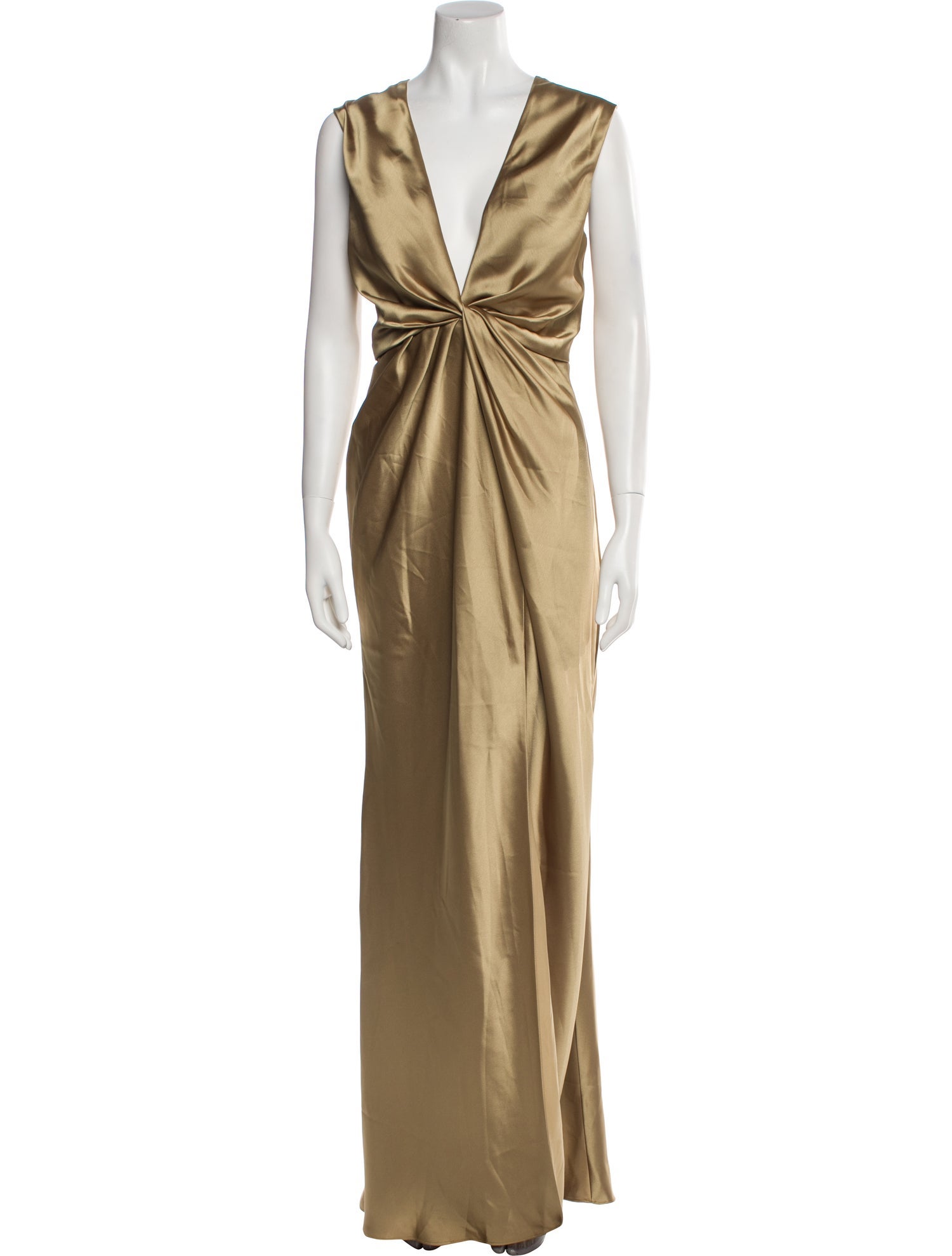 Amsale V-Neck Long Dress