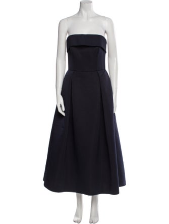 Amsale Strapless Midi Length Dress