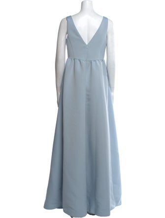 Amsale V-Neck Long Dress