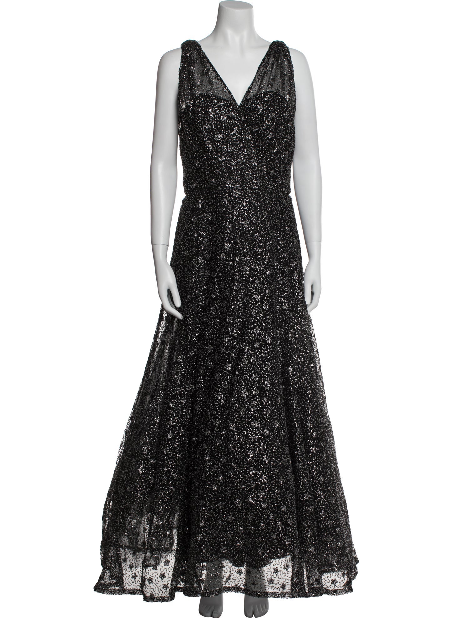 Amsale V-Neck Long Dress