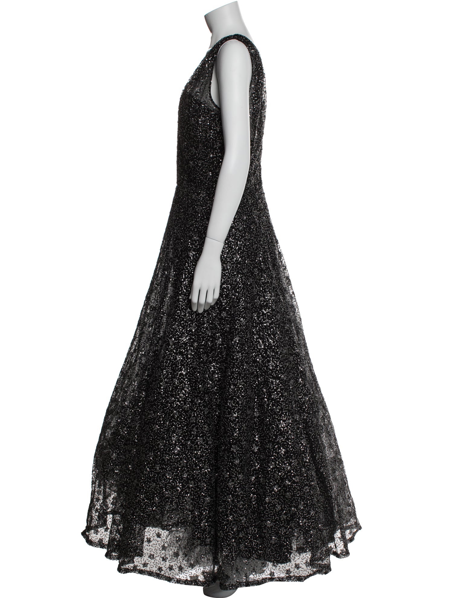 Amsale V-Neck Long Dress