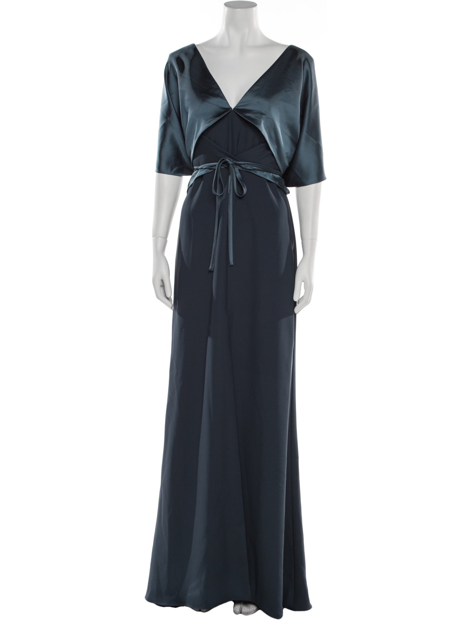 Amsale V-Neck Long Dress