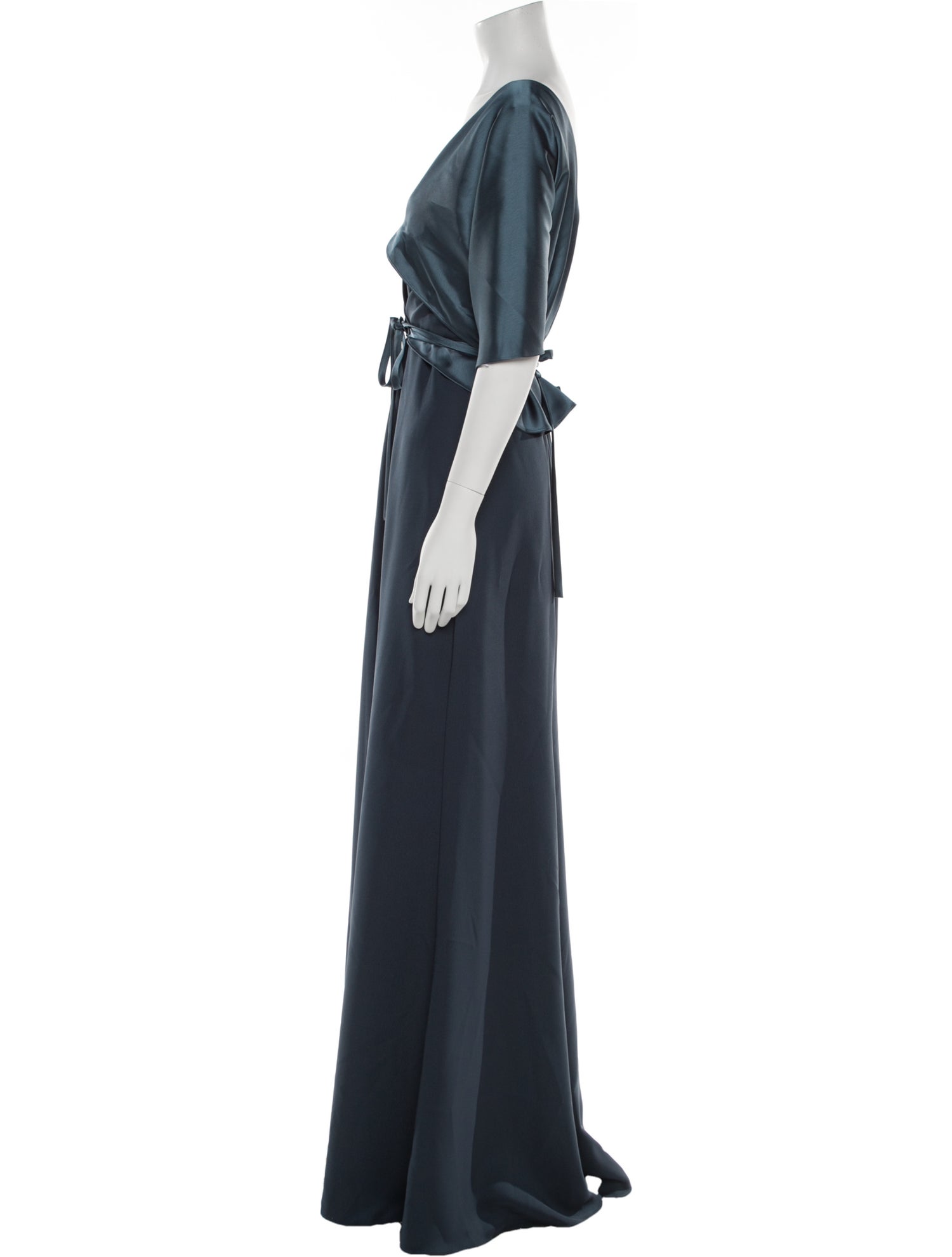 Amsale V-Neck Long Dress