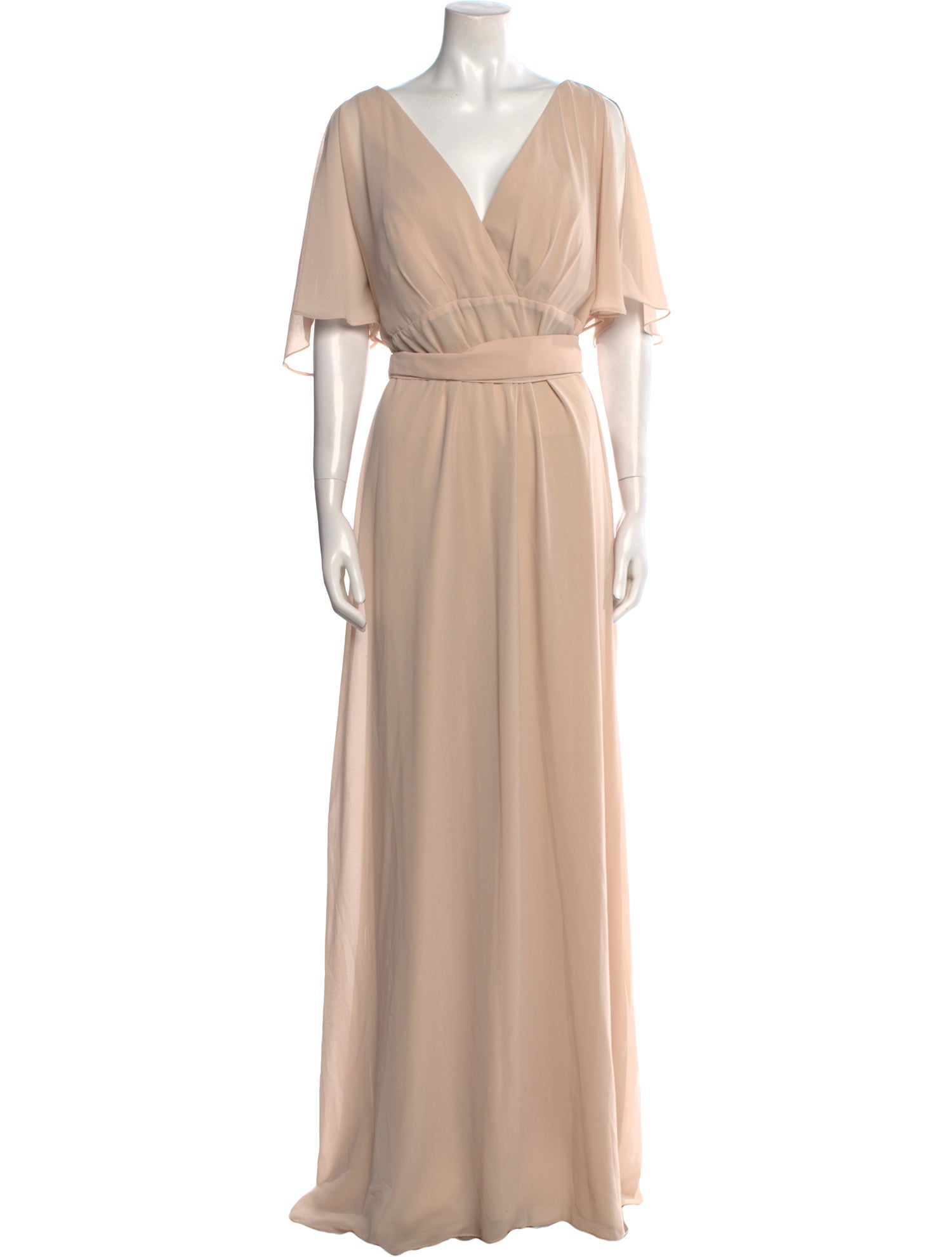Amsale V-Neck Long Dress