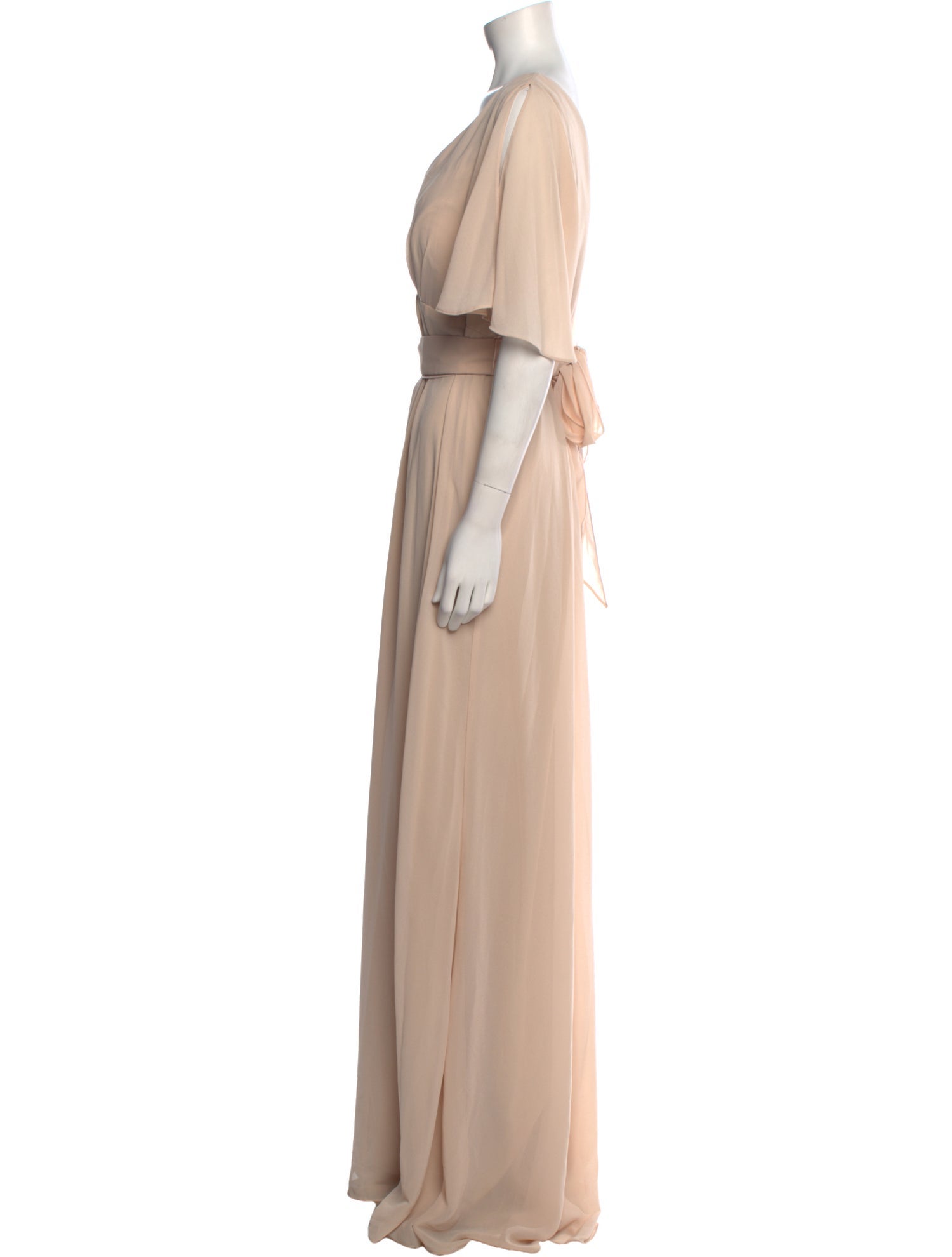 Amsale V-Neck Long Dress