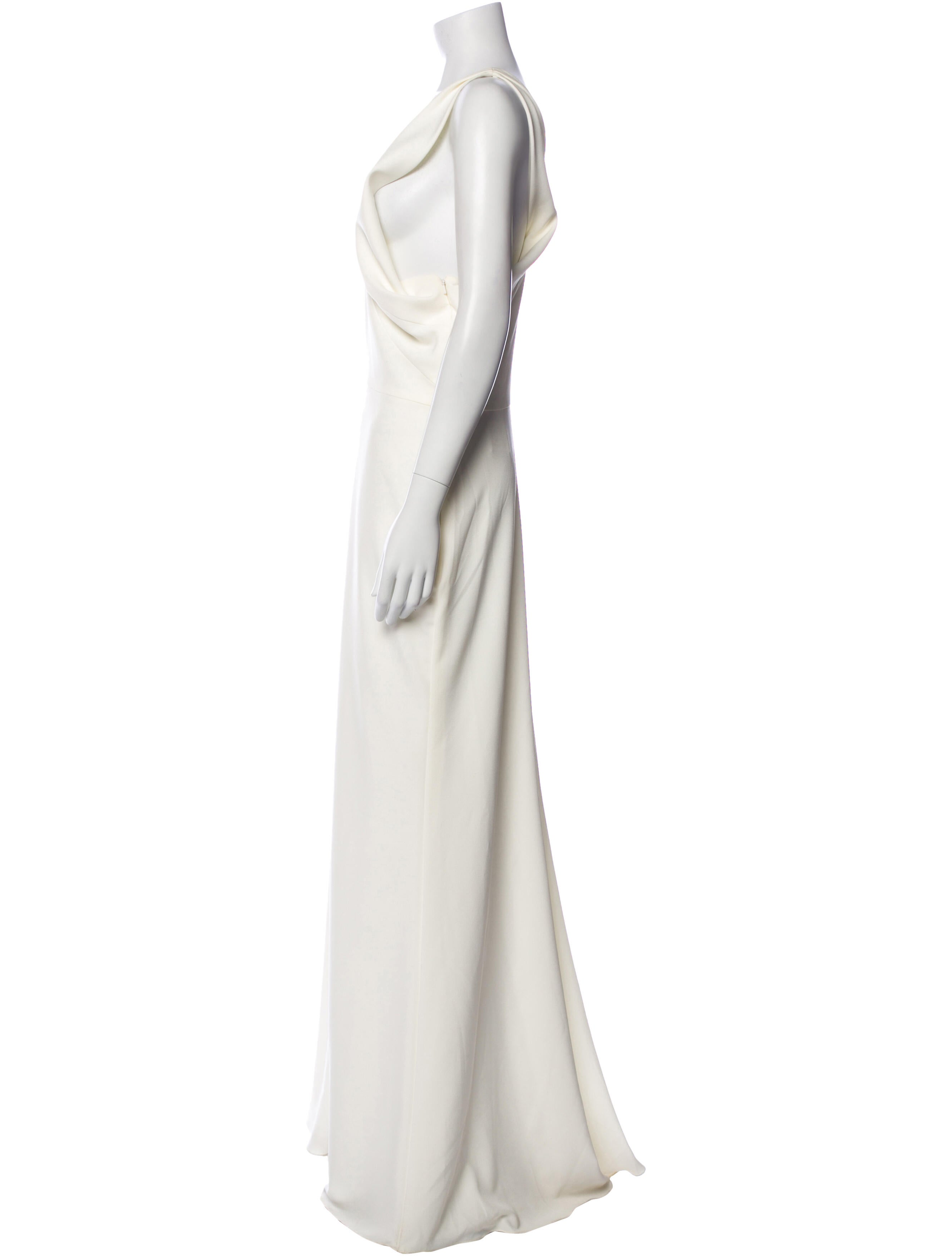 Amsale V-Neck Long Dress