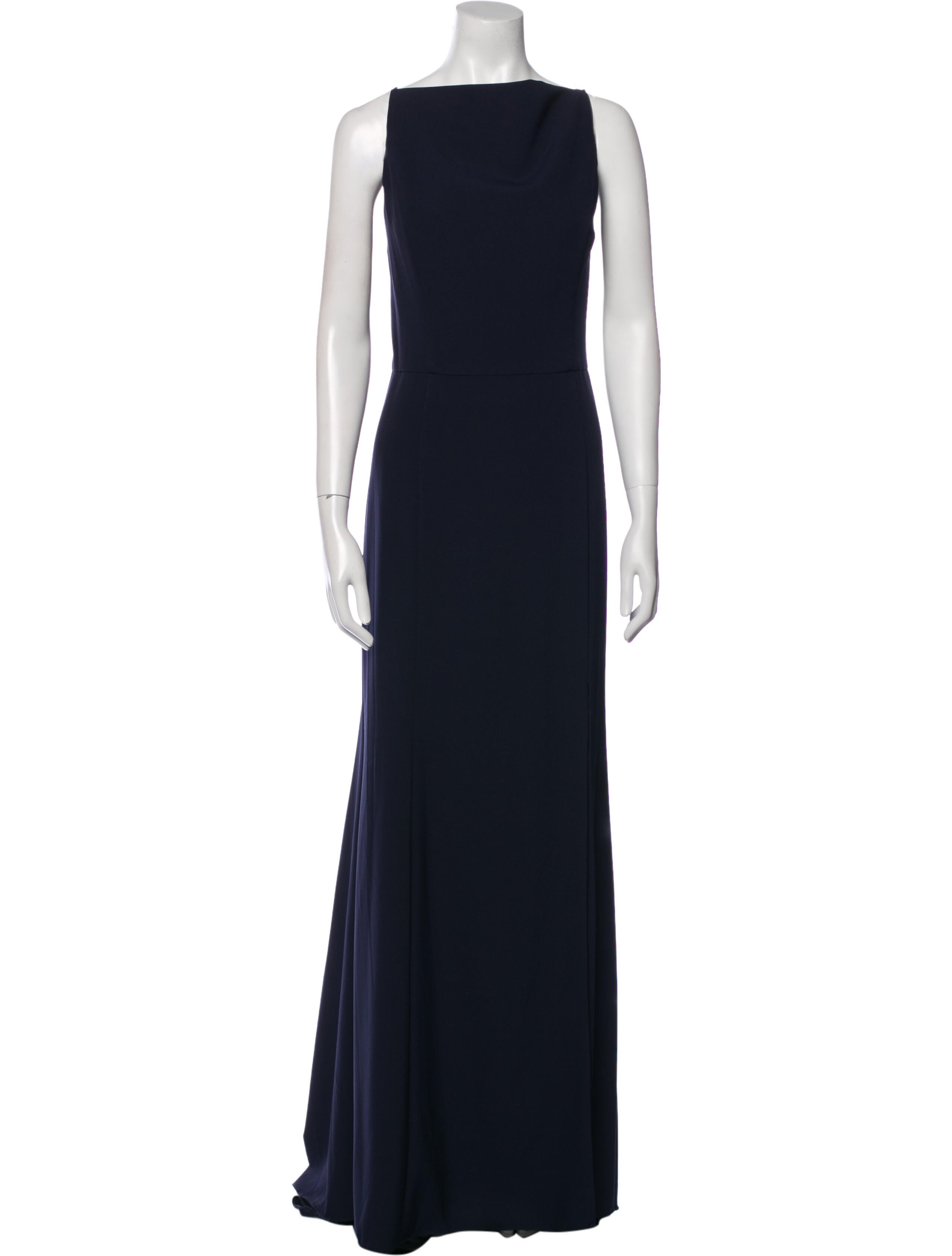 Amsale Bateau Neckline Long Dress